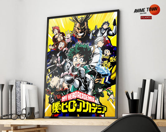 Anime Town Creations Poster My Hero Academia Yellow 5" x 7" Home Goods - Anime My Hero Academia Poster