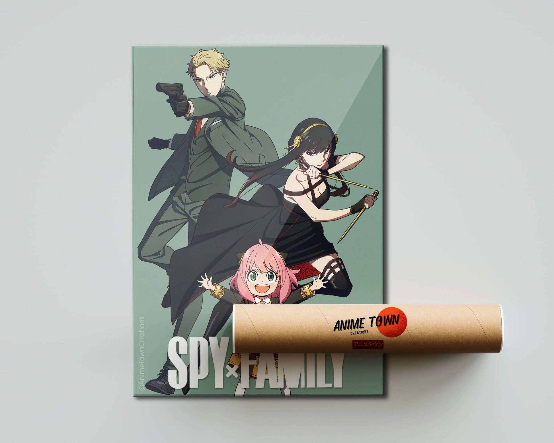 Anime Town Creations Poster Spy x Family Teal 5" x 7" Home Goods - Anime Spy x Family Poster