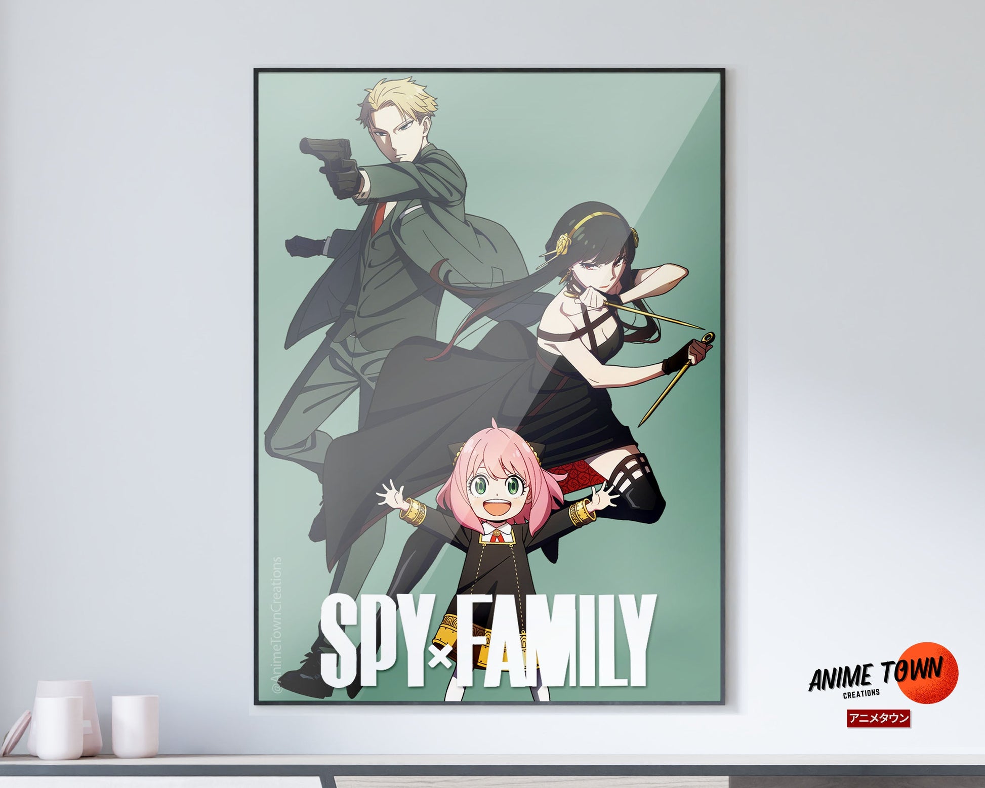 Anime Town Creations Poster Spy x Family Teal 11" x 17" Home Goods - Anime Spy x Family Poster