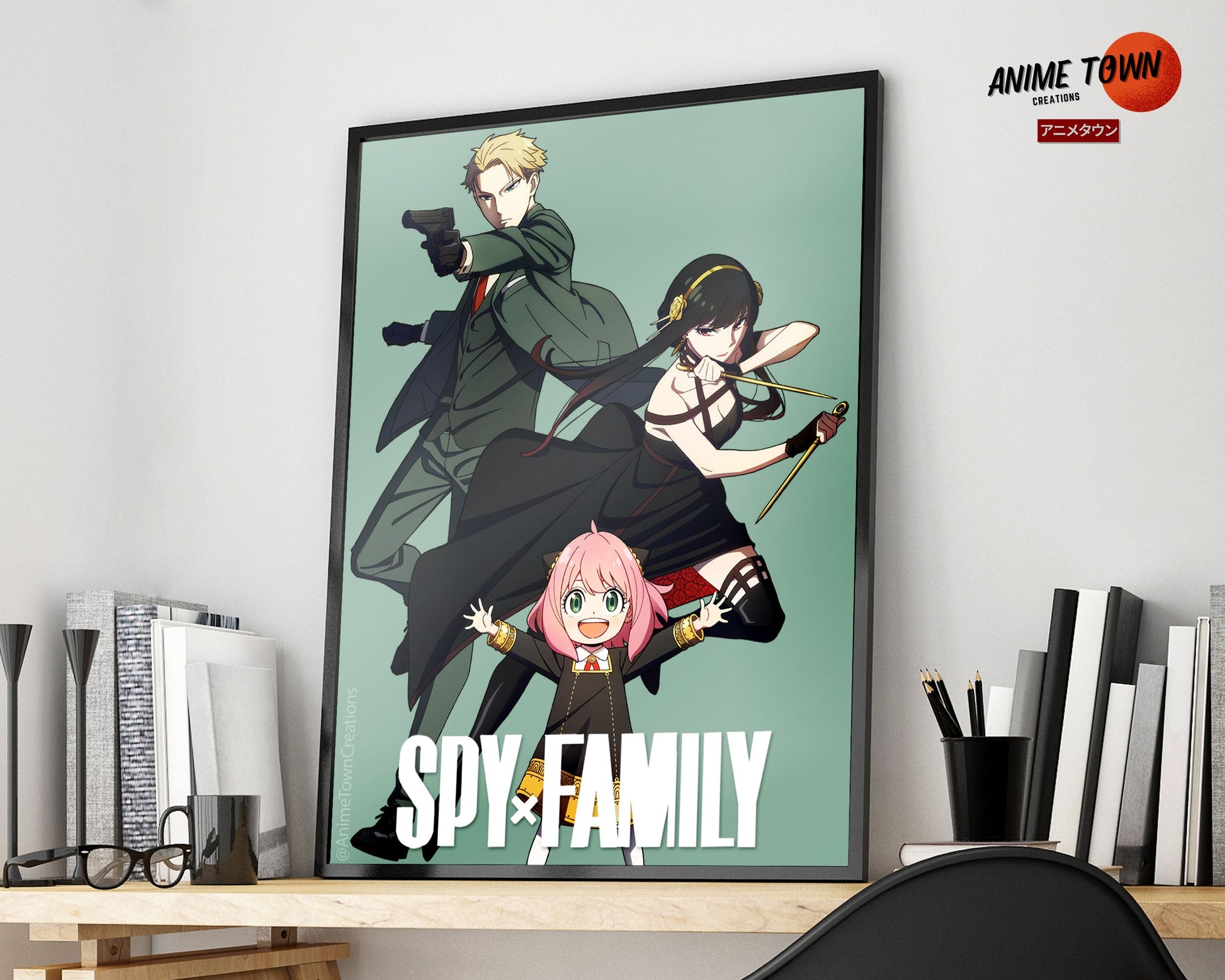 Anime Town Creations Poster Spy x Family Teal 5" x 7" Home Goods - Anime Spy x Family Poster