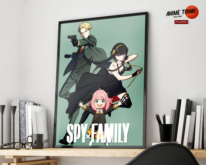 Anime Town Creations Poster Spy x Family Teal 5" x 7" Home Goods - Anime Spy x Family Poster