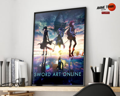 Anime Town Creations Poster Sword Art Online Skyscape 11" x 17" Home Goods - Anime Sword Art Online Poster