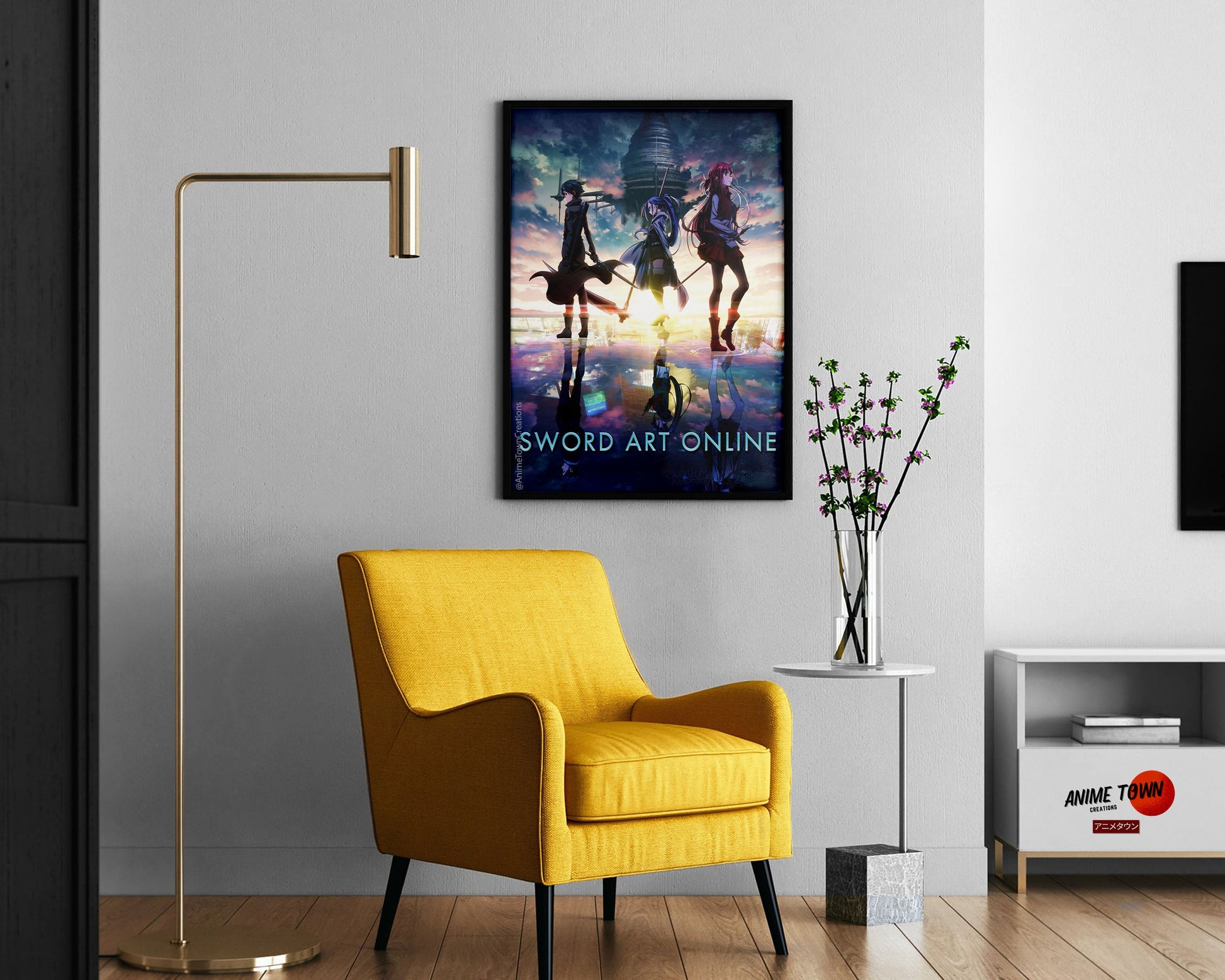 Anime Town Creations Poster Sword Art Online Skyscape 11" x 17" Home Goods - Anime Sword Art Online Poster
