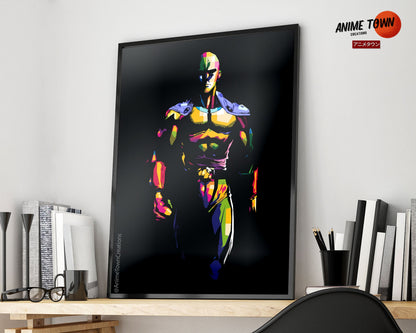 Anime Town Creations Poster One Punch Man Saitama Minimalist 11" x 17" Home Goods - Anime One Punch Man Poster