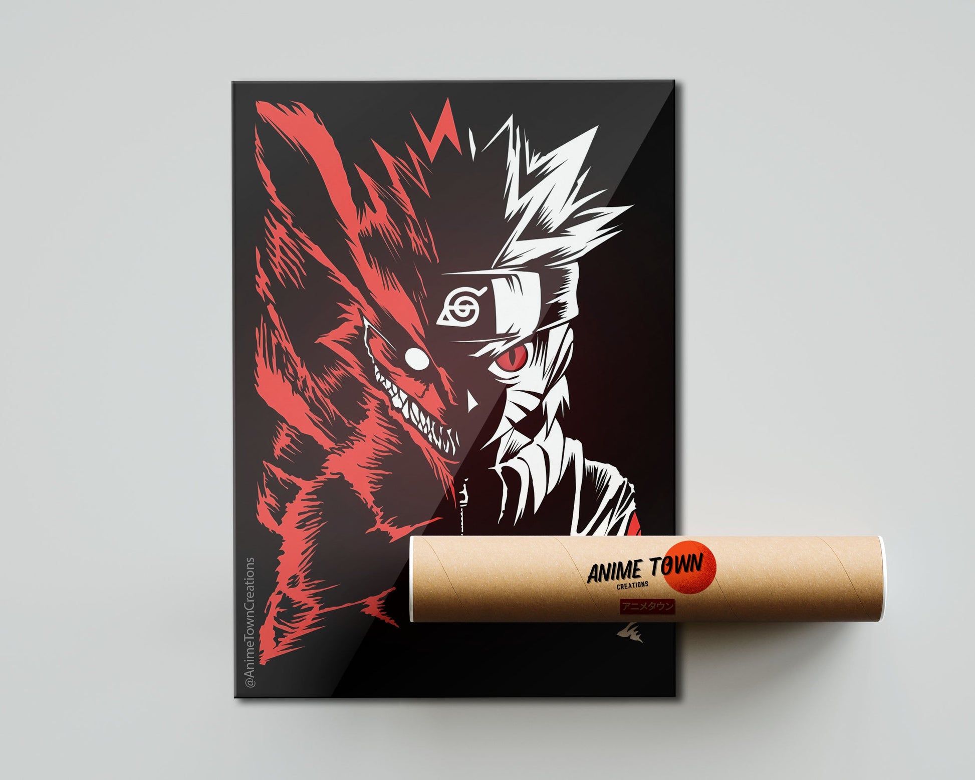 Anime Town Creations Poster Naruto Nine Tailed Fox Cloak 5" x 7" Home Goods - Anime Naruto Poster