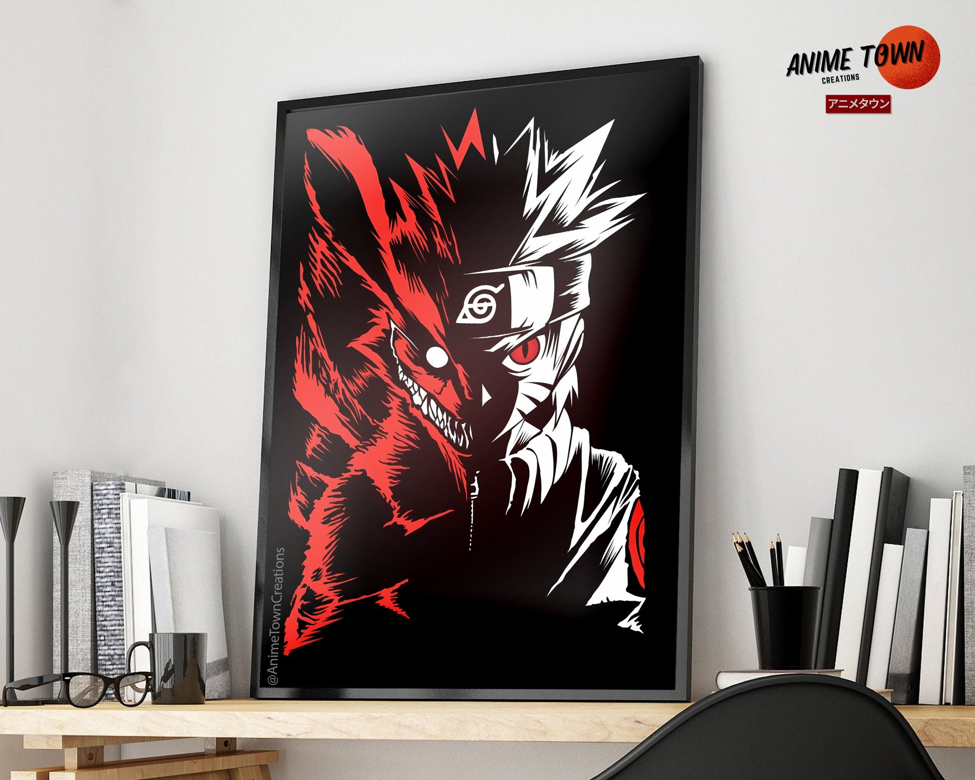 Anime Town Creations Poster Naruto Nine Tailed Fox Cloak 5" x 7" Home Goods - Anime Naruto Poster