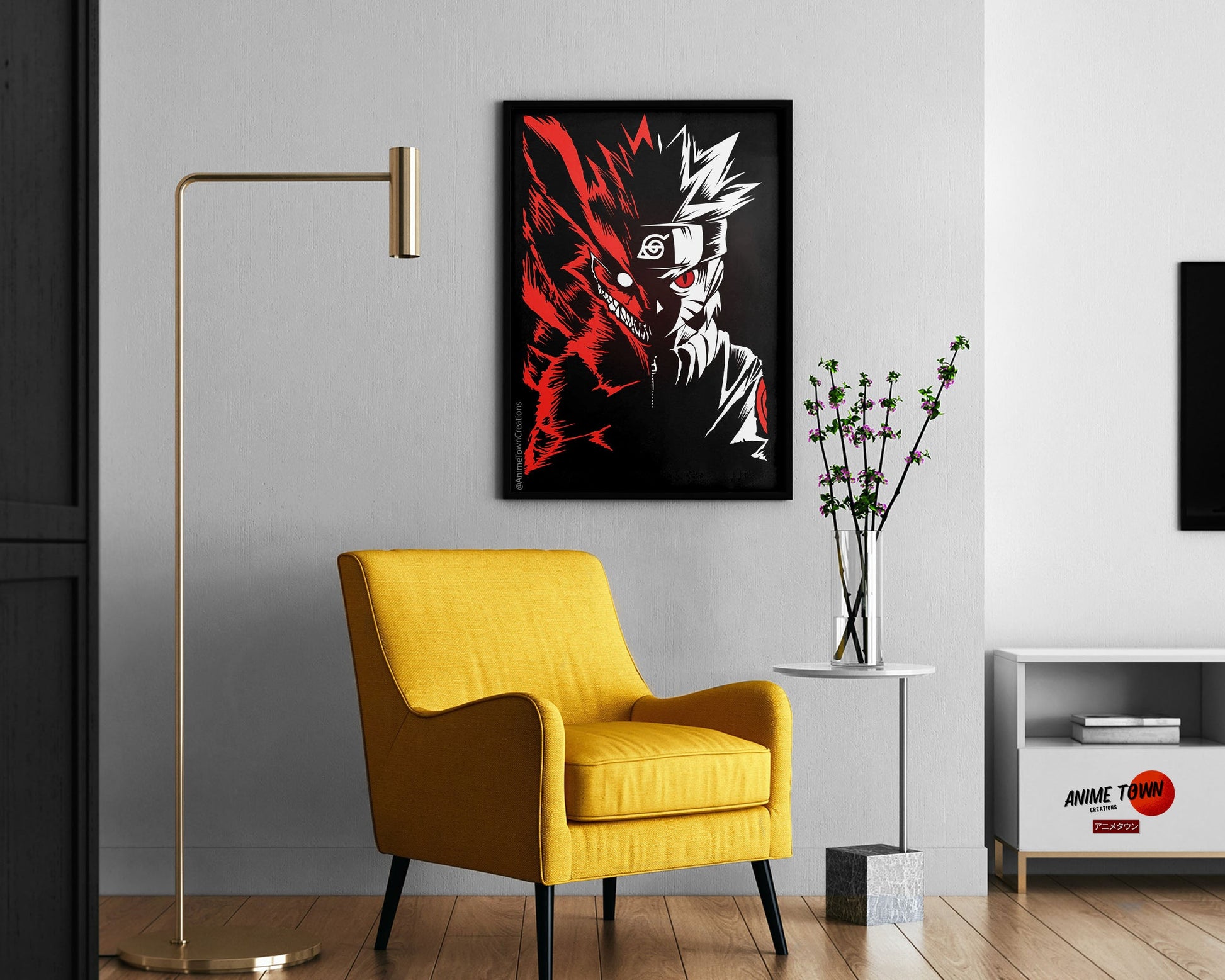 Anime Town Creations Poster Naruto Nine Tailed Fox Cloak 11" x 17" Home Goods - Anime Naruto Poster