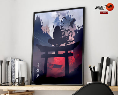 Anime Town Creations Poster Naruto Itachi Minimalist 5" x 7" Home Goods - Anime Naruto Poster