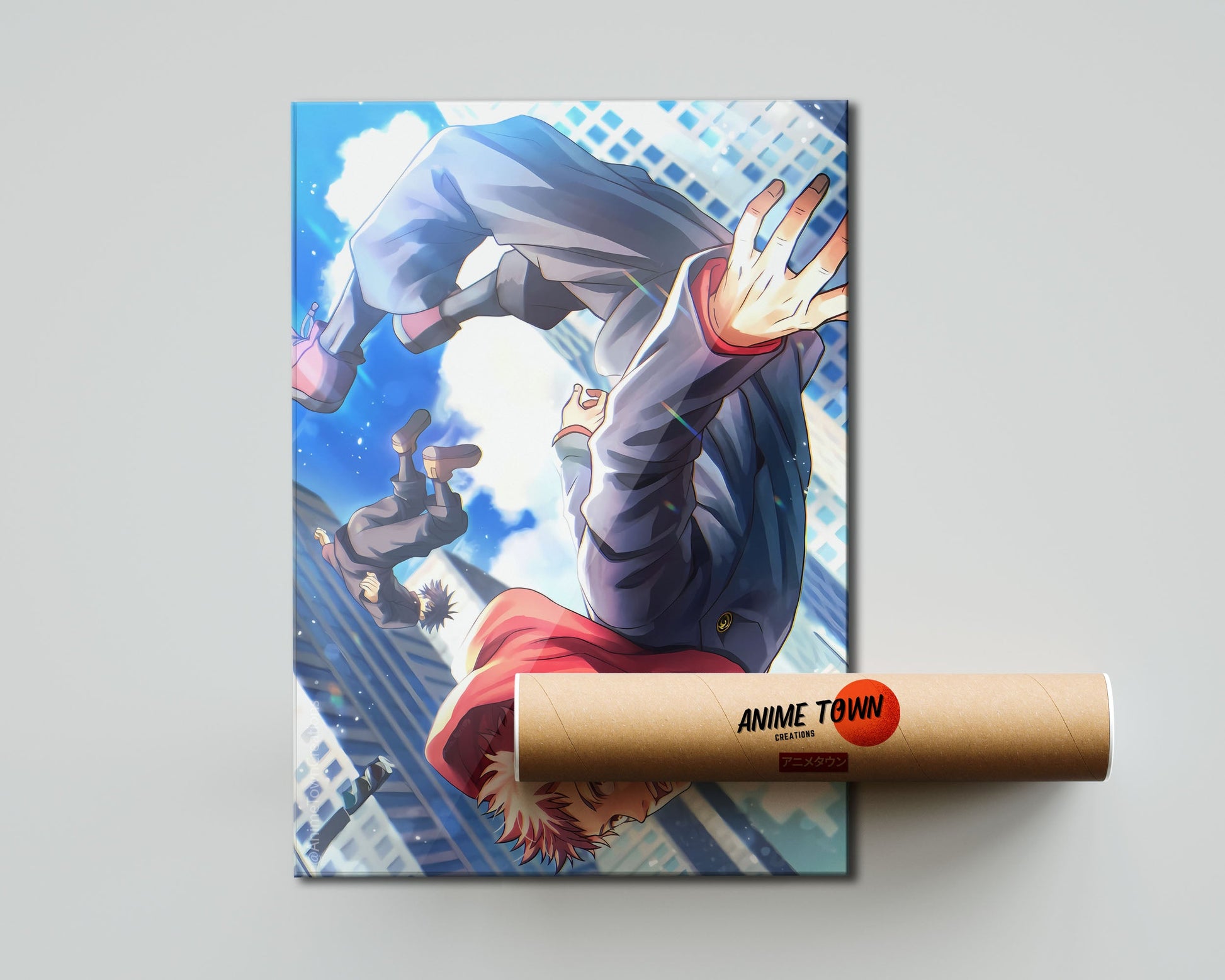 Anime Town Creations Poster Jujutsu Kaisen Yuji Freefall 5" x 7" Home Goods - Anime Jujutsu Kaisen Poster