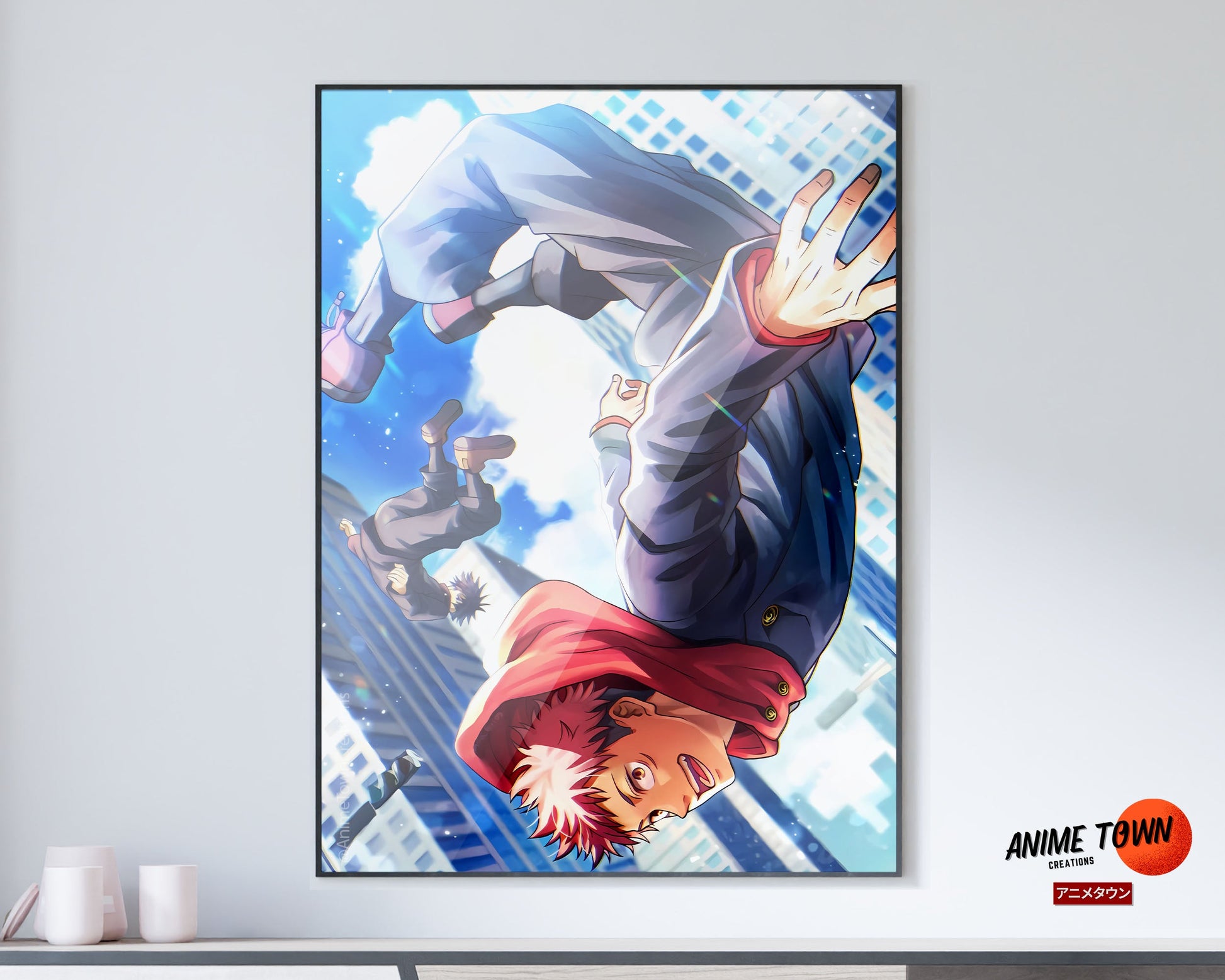 Anime Town Creations Poster Jujutsu Kaisen Yuji Freefall 11" x 17" Home Goods - Anime Jujutsu Kaisen Poster