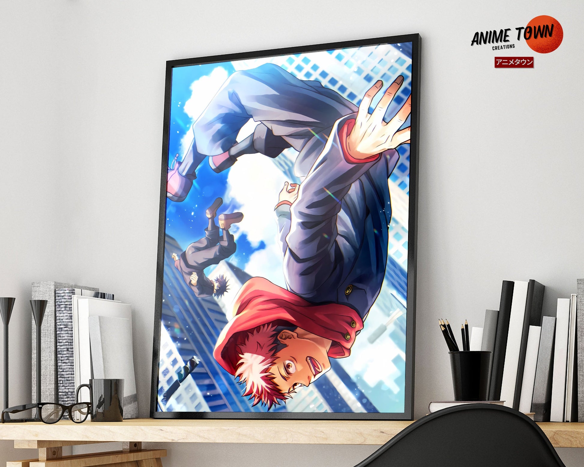 Anime Town Creations Poster Jujutsu Kaisen Yuji Freefall 5" x 7" Home Goods - Anime Jujutsu Kaisen Poster