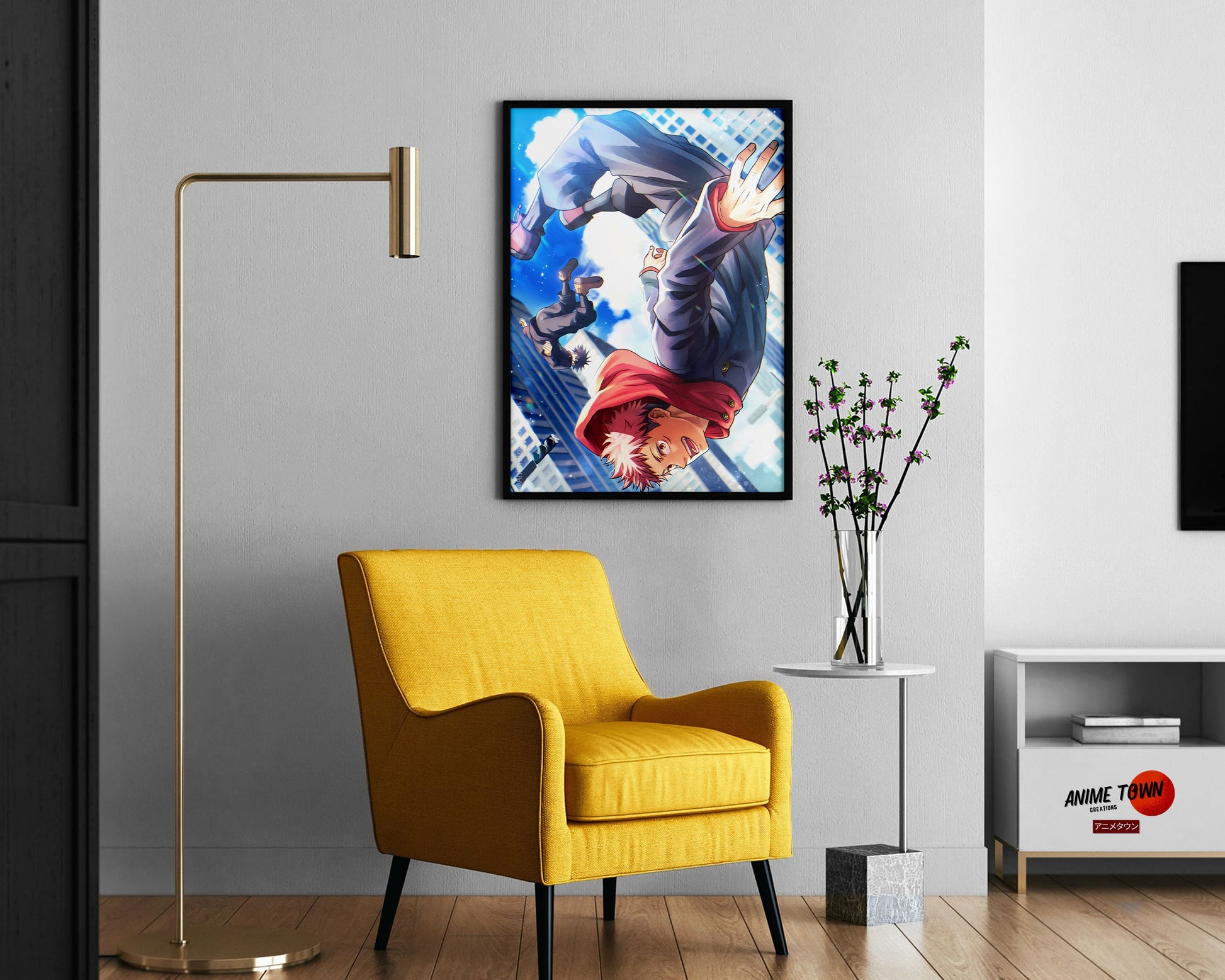 Anime Town Creations Poster Jujutsu Kaisen Yuji Freefall 11" x 17" Home Goods - Anime Jujutsu Kaisen Poster