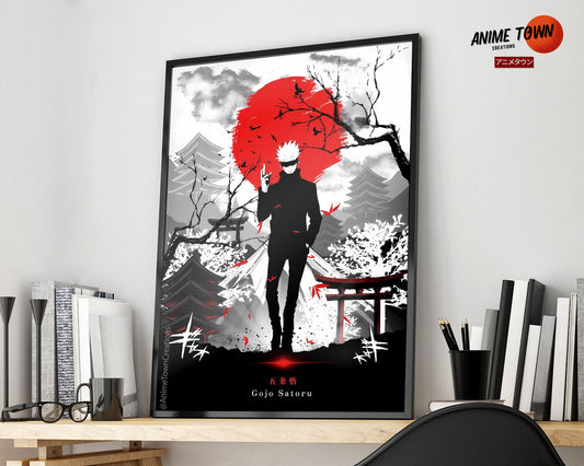 Anime Town Creations Poster Jujutsu Kaisen Gojo Japanese Art 5" x 7" Home Goods - Anime Jujutsu Kaisen Poster