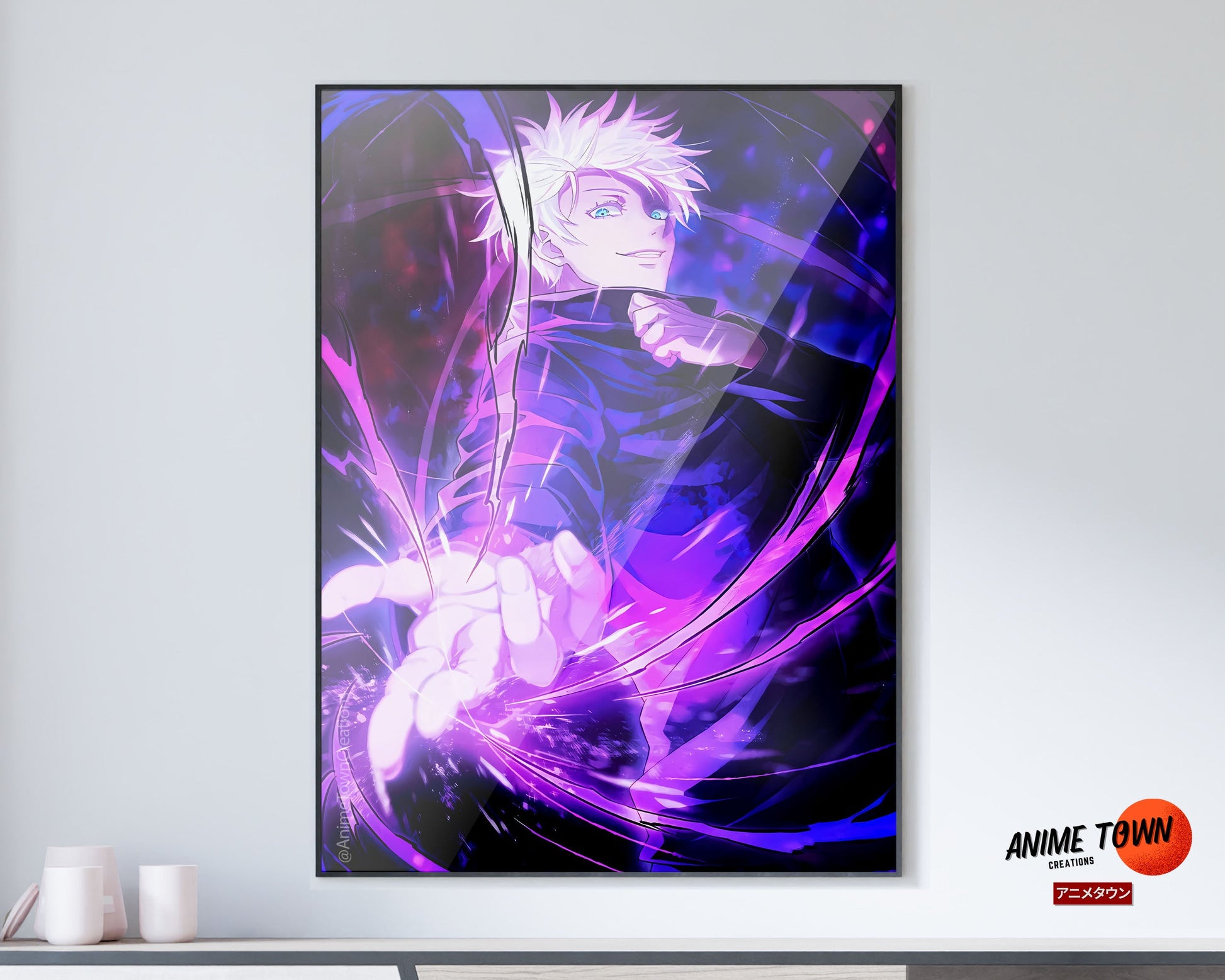 Anime Town Creations Poster Jujutsu Kaisen Gojo Purple 11" x 17" Home Goods - Anime Jujutsu Kaisen Poster