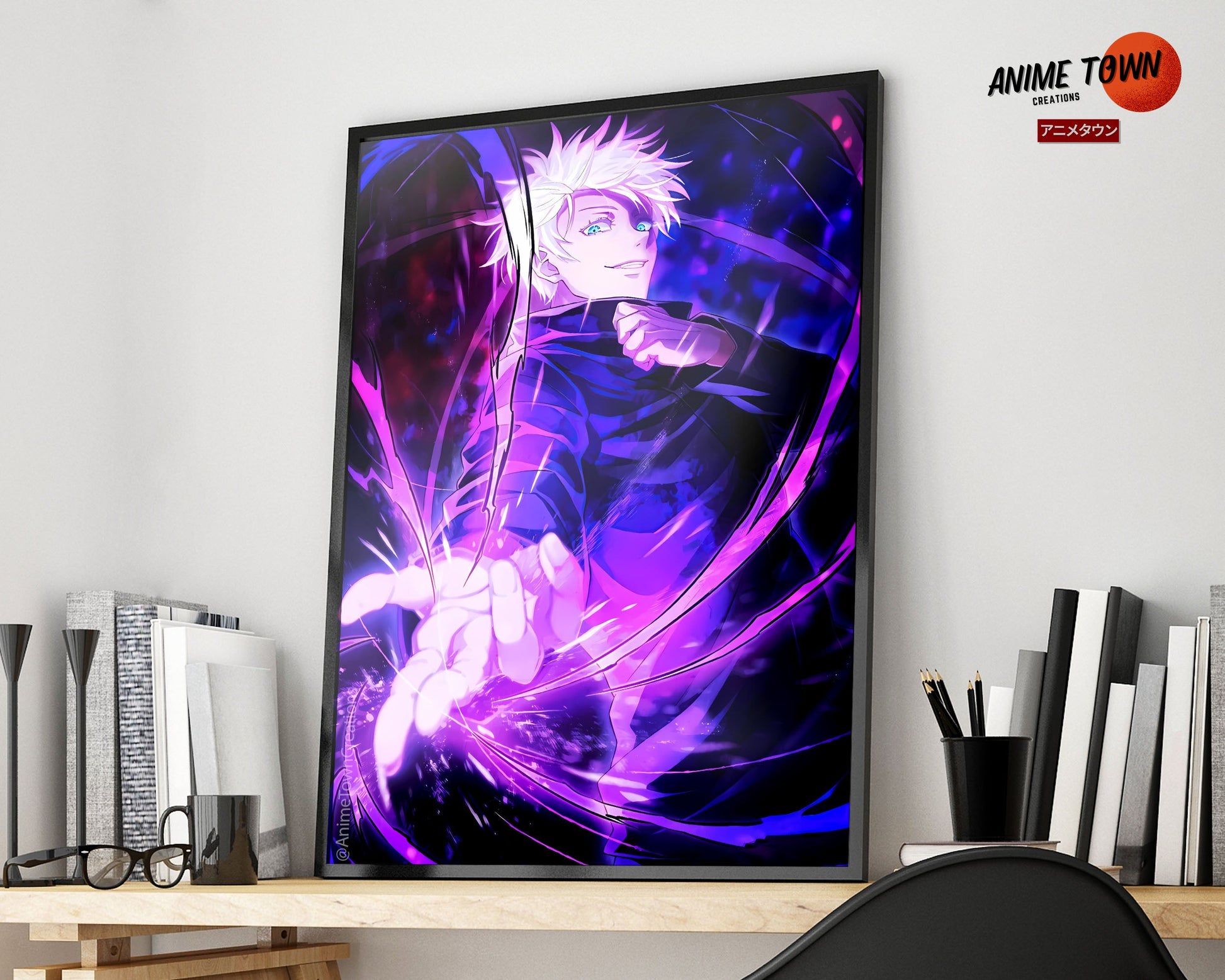 Anime Town Creations Poster Jujutsu Kaisen Gojo Purple 5" x 7" Home Goods - Anime Jujutsu Kaisen Poster