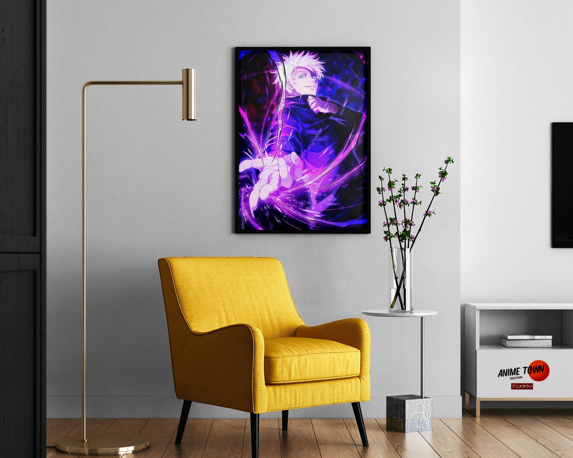 Anime Town Creations Poster Jujutsu Kaisen Gojo Purple 11" x 17" Home Goods - Anime Jujutsu Kaisen Poster