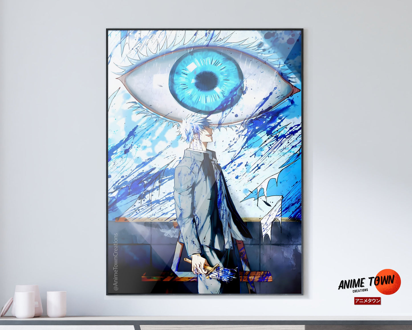 Anime Town Creations Poster Jujutsu Kaisen Satoru Gojo Limitless Painting 11" x 17" Home Goods - Anime Jujutsu Kaisen Poster
