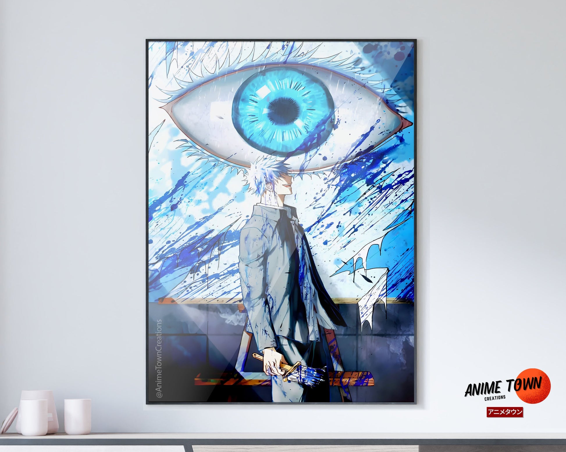 Anime Town Creations Poster Jujutsu Kaisen Satoru Gojo Limitless Painting 11" x 17" Home Goods - Anime Jujutsu Kaisen Poster