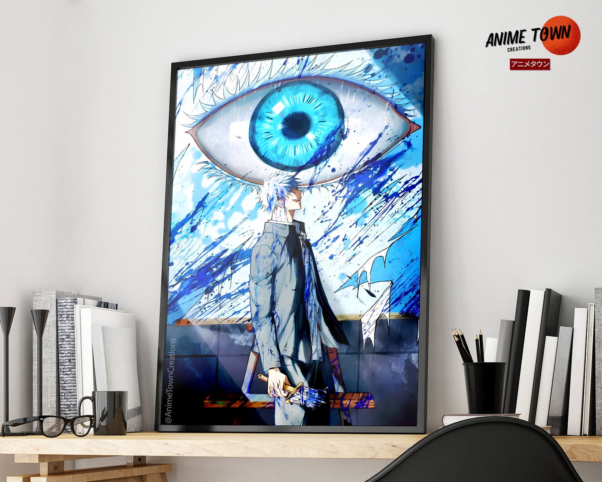 Anime Town Creations Poster Jujutsu Kaisen Satoru Gojo Limitless Painting 5" x 7" Home Goods - Anime Jujutsu Kaisen Poster