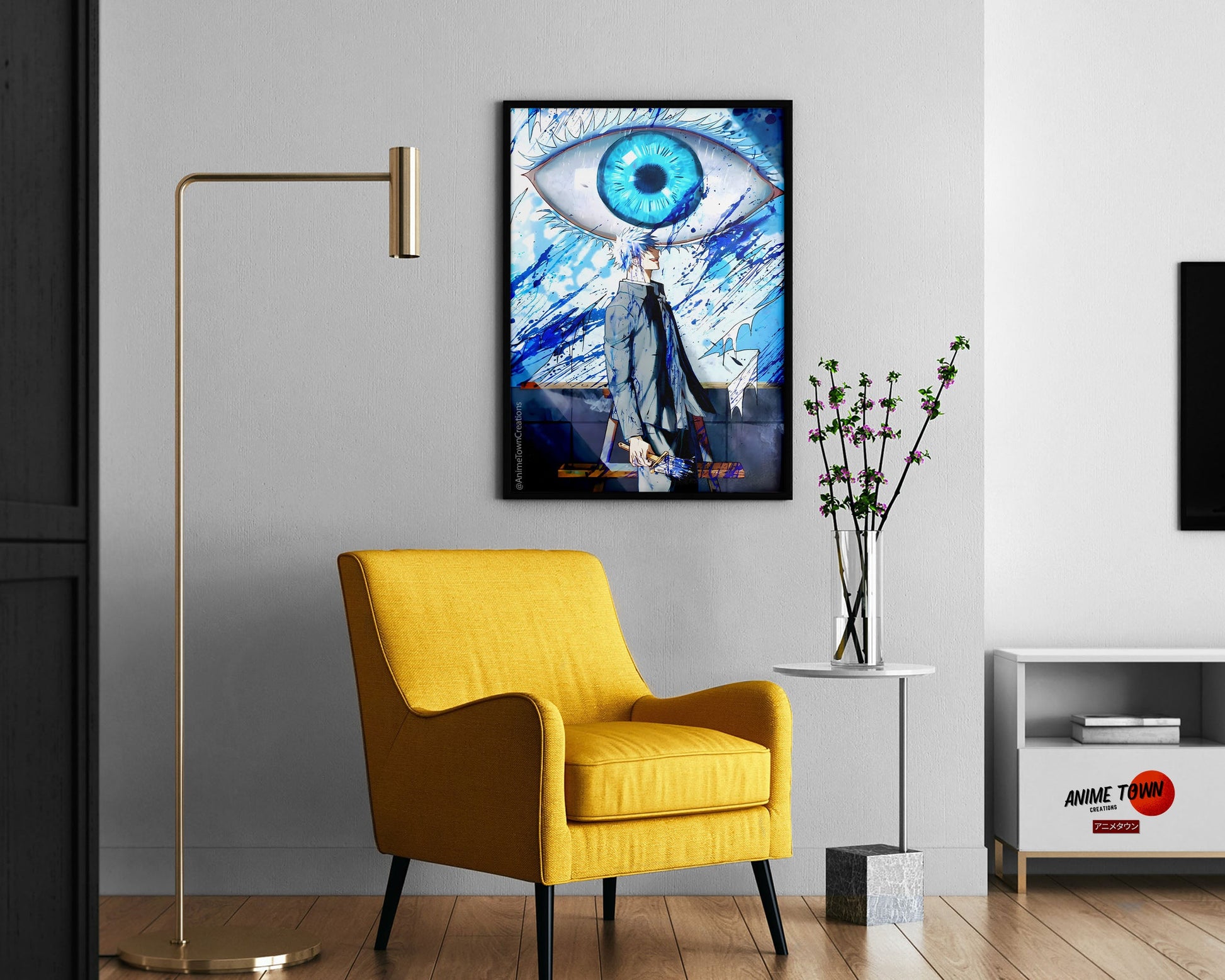 Anime Town Creations Poster Jujutsu Kaisen Satoru Gojo Limitless Painting 11" x 17" Home Goods - Anime Jujutsu Kaisen Poster