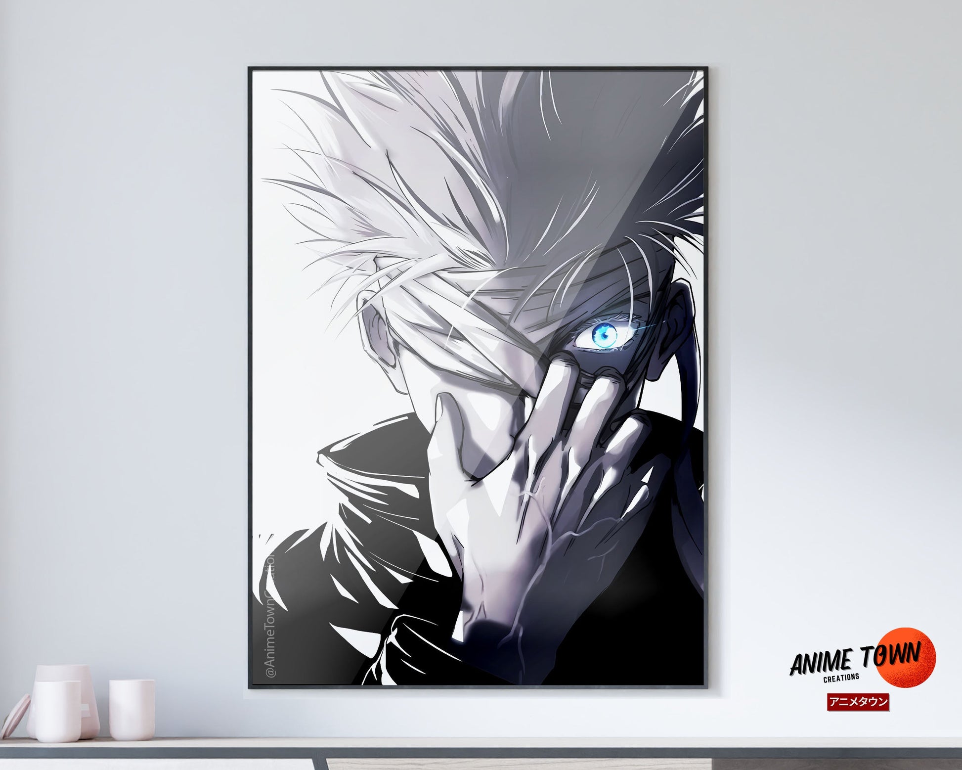 Anime Town Creations Poster Jujutsu Kaisen Satoru Gojo Six Eyes 5" x 7" Home Goods - Anime Jujutsu Kaisen Poster
