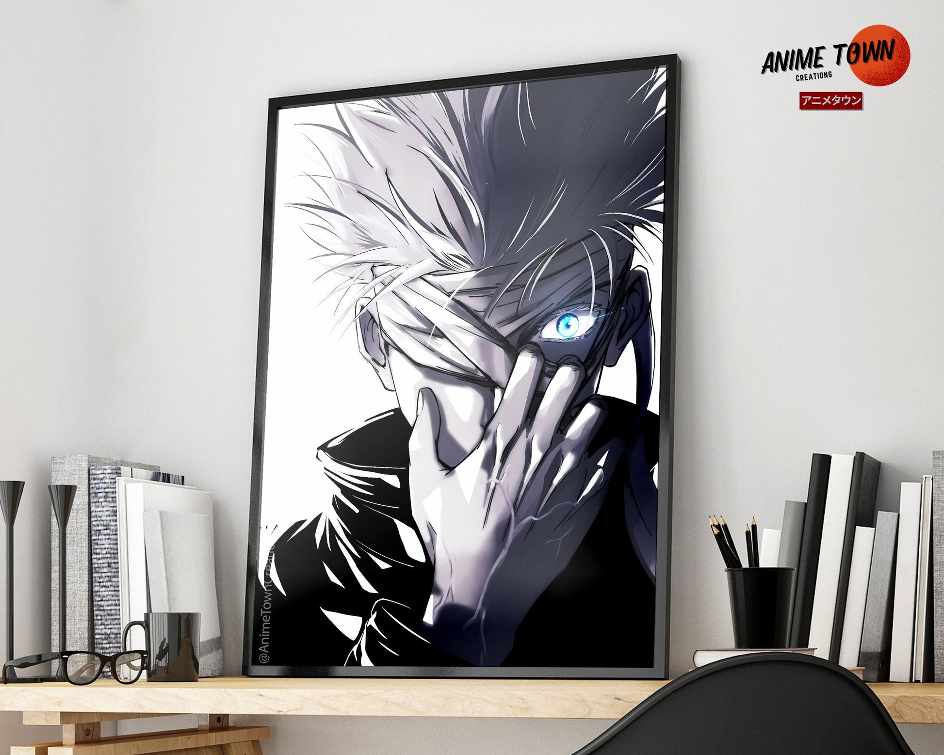 Anime Town Creations Poster Jujutsu Kaisen Satoru Gojo Six Eyes 11" x 17" Home Goods - Anime Jujutsu Kaisen Poster