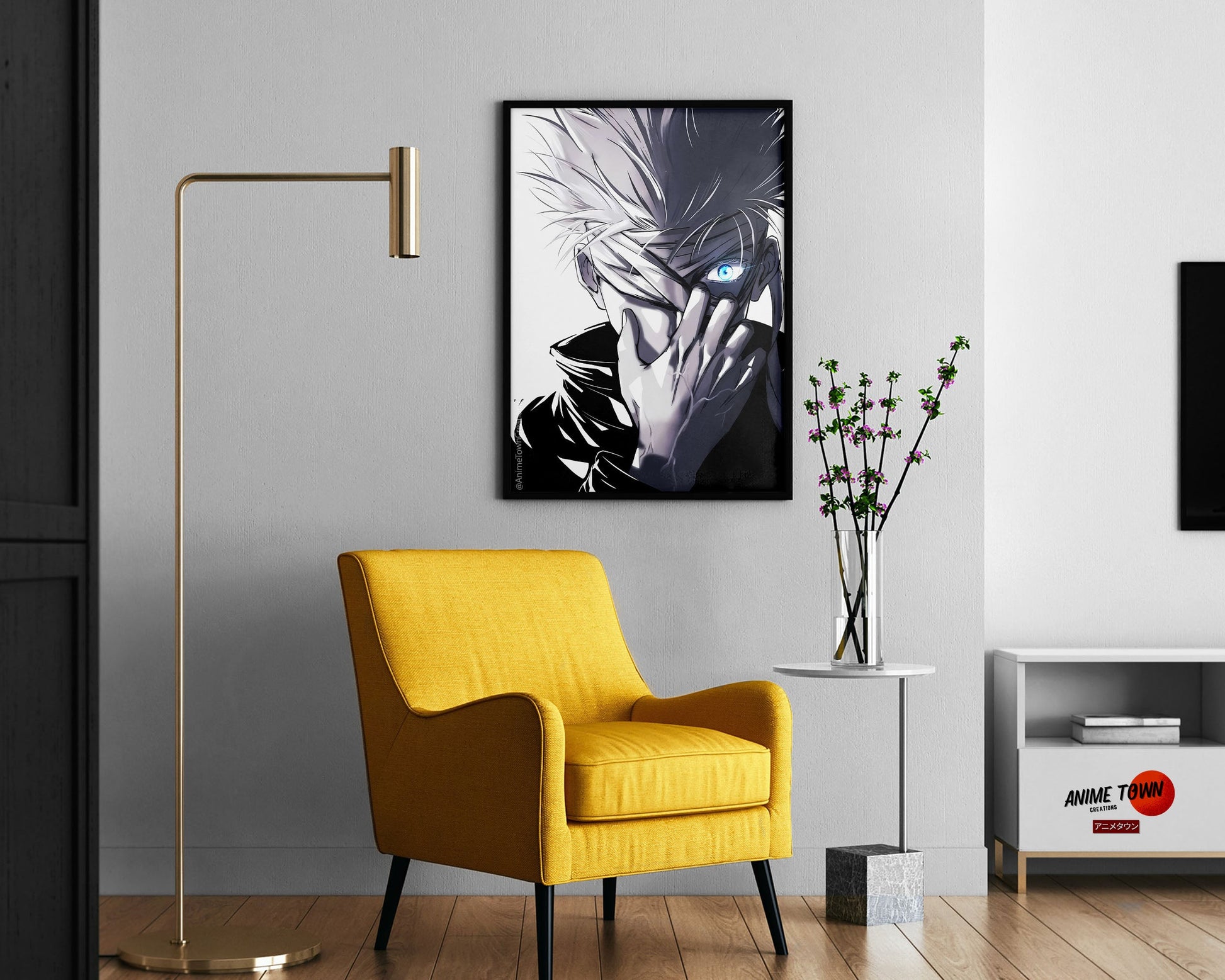 Anime Town Creations Poster Jujutsu Kaisen Satoru Gojo Six Eyes 11" x 17" Home Goods - Anime Jujutsu Kaisen Poster
