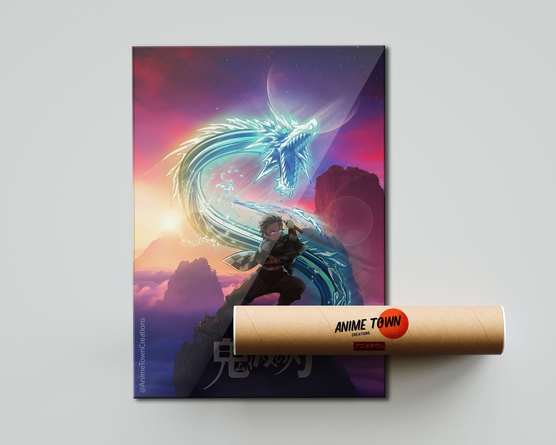 Anime Town Creations Poster Demon Slayer Tanjiro Water Breathing 5" x 7" Home Goods - Anime Demon Slayer Poster