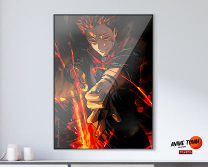 Anime Town Creations Poster Jujutsu Kaisen Sukuna Flame Arrow Fuga 5" x 7" Home Goods - Anime Jujutsu Kaisen Poster