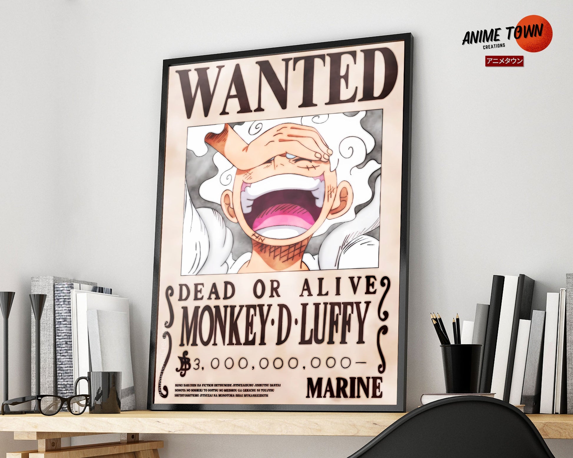 Anime Town Creations Poster One Piece Luffy Gear 5 Wanted 5" x 7" Home Goods -   Poster
