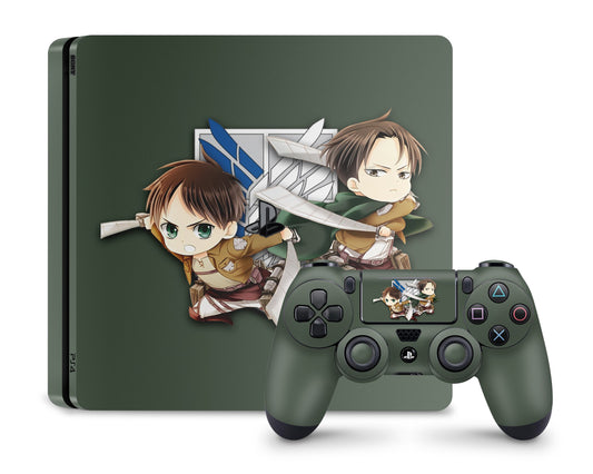 PlayStation PS4 Attack on Titan Chibi Survey Corps PS4 Skins - Anime Attack on Titan Skin