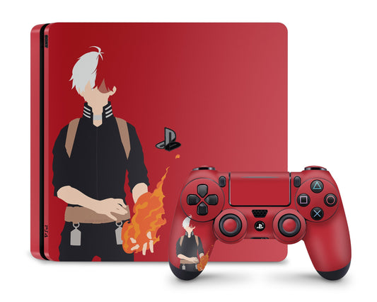 PlayStation PS4 My Hero Academia Shoto Todoroki Minimalist PS4 Skins - Anime My Hero Academia Skin