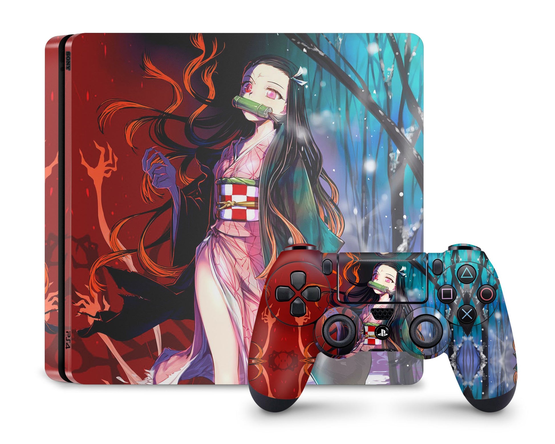 PlayStation PS4 Demon Slayer Nezuko PS4 Skins - Anime Demon Slayer Skin