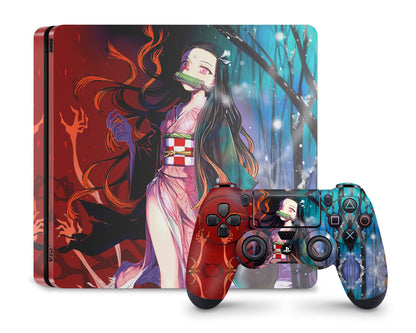 PlayStation PS4 Demon Slayer Nezuko PS4 Skins - Anime Demon Slayer Skin