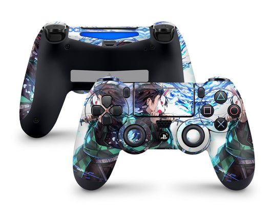 Anime Town Creations PS4 Controller Demon Slayer Tanjiro Water Breathing StyleSkins - Anime Demon Slayer Skin