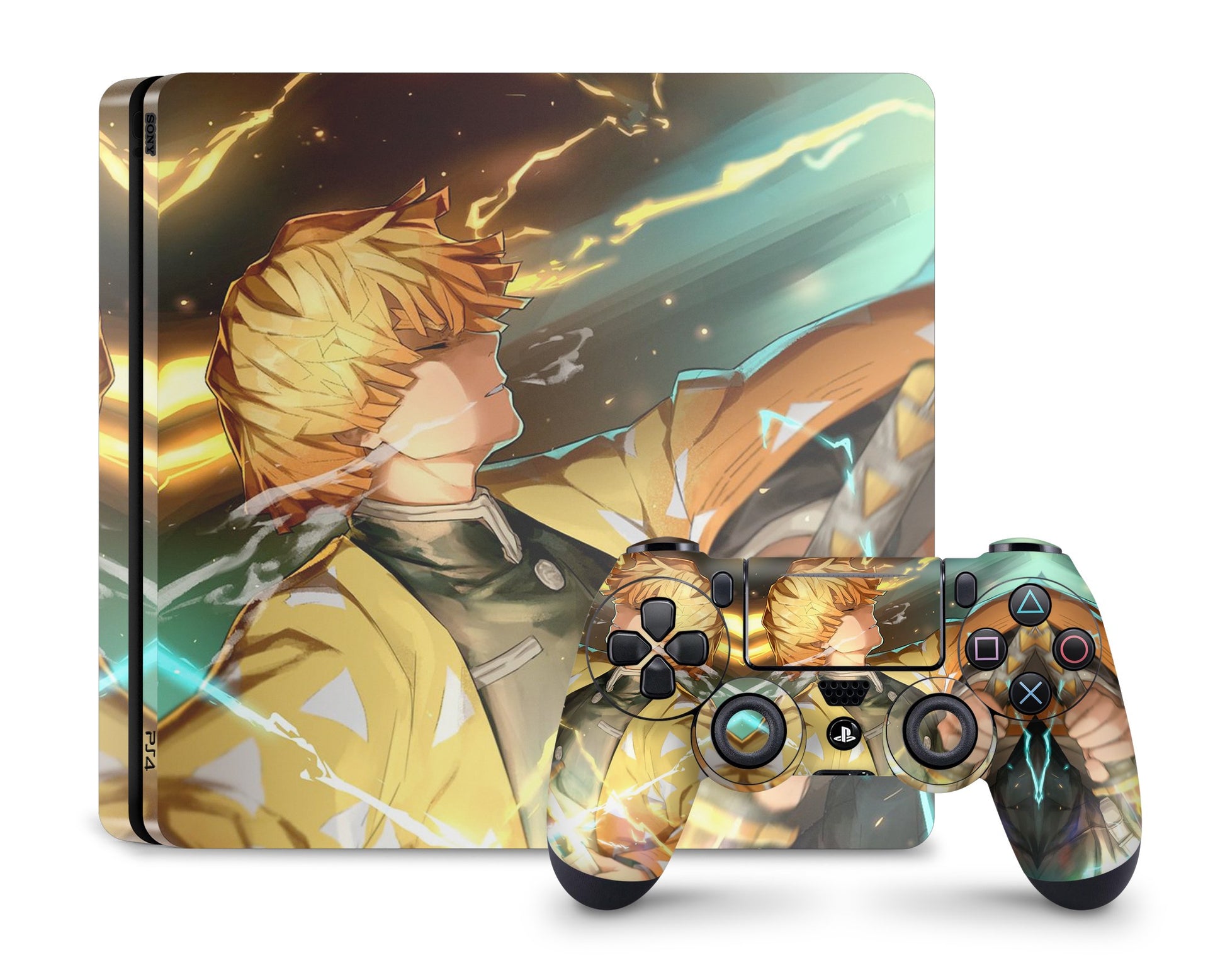 PlayStation PS4 Demon Slayer Zenitsu Lighting Breathing Style PS4 Skins - Anime Demon Slayer Skin