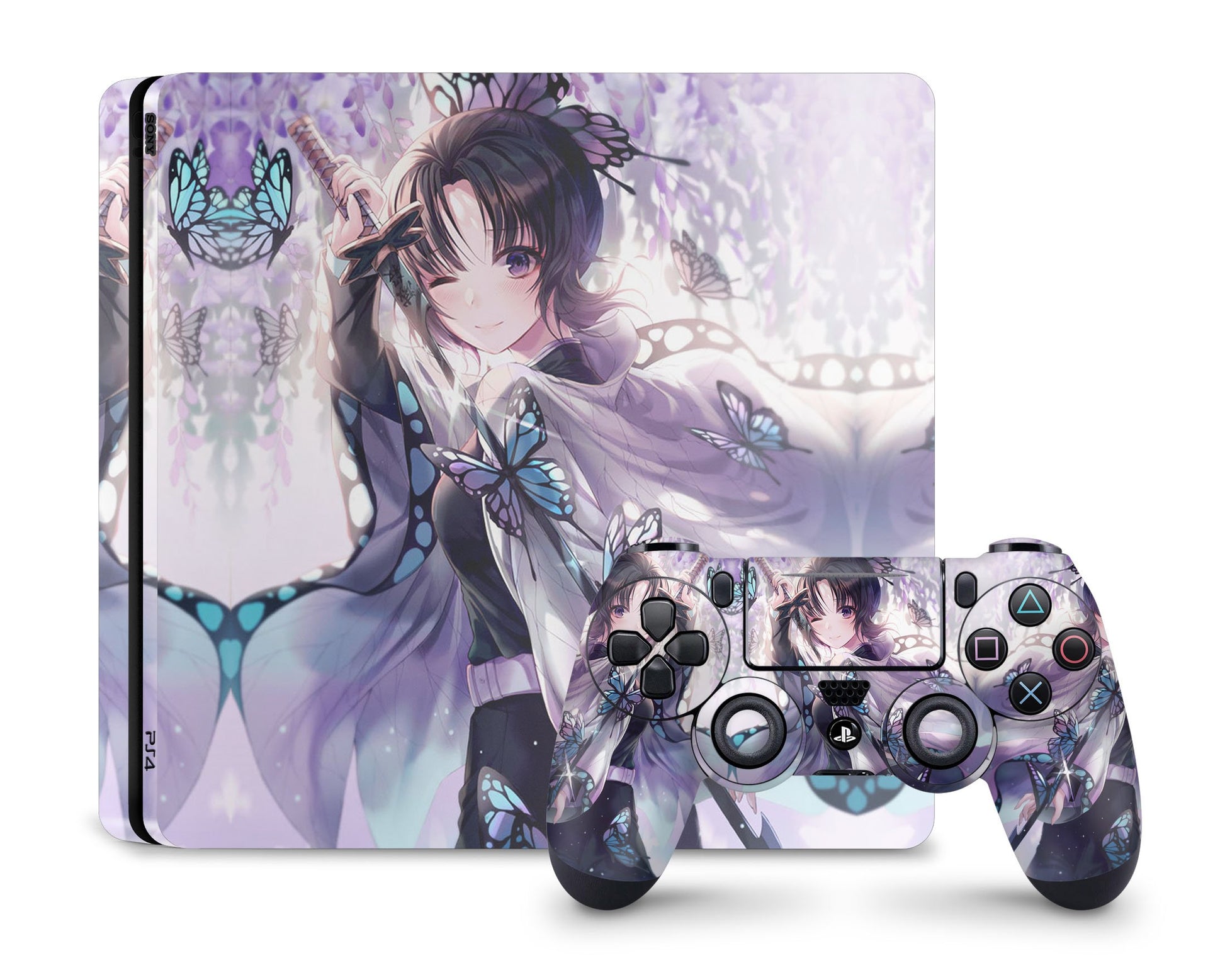 PlayStation PS4 Demon Slayer Shinobu Cute Purple PS4 Skins - Anime Demon Slayer Skin