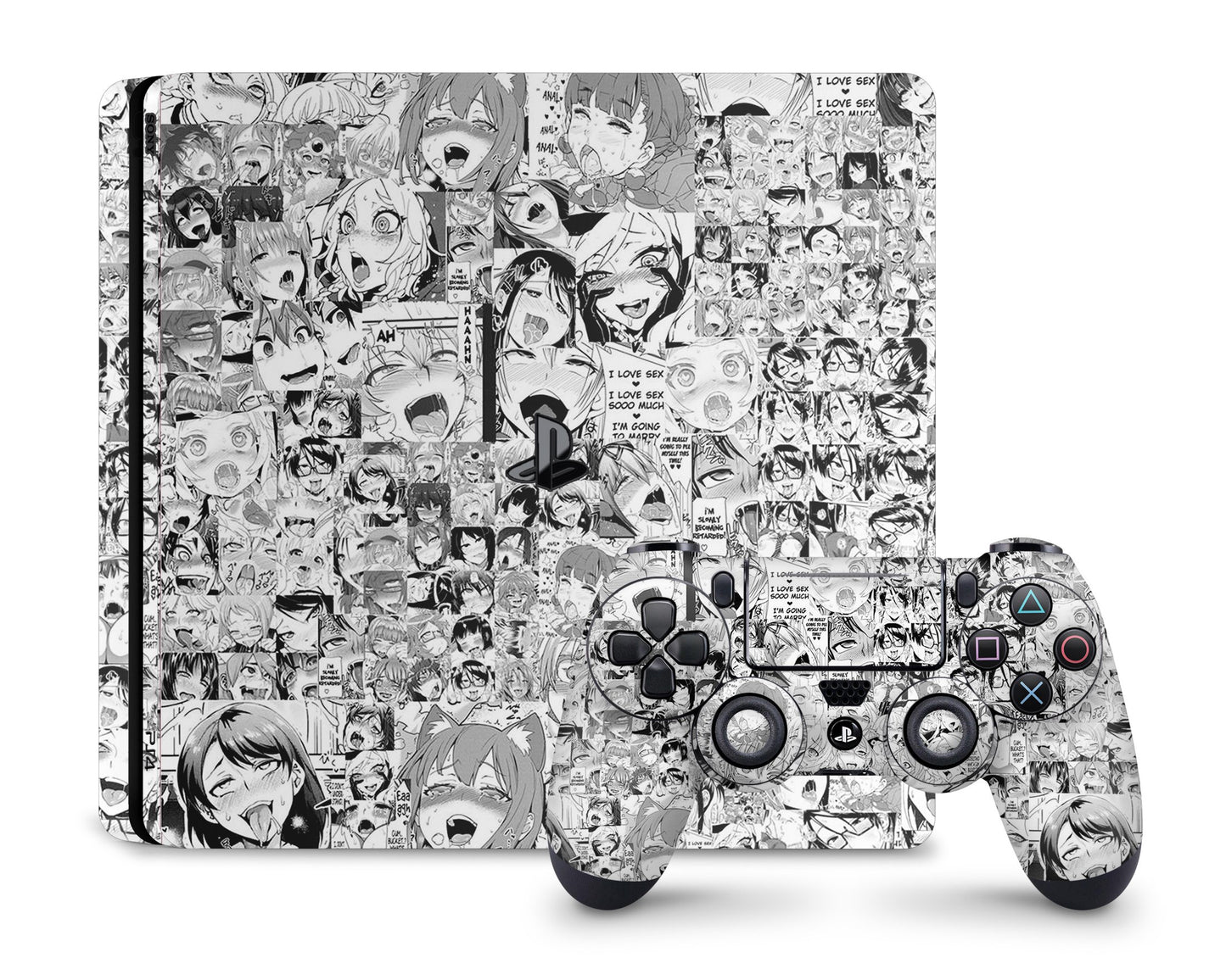 PlayStation PS4 Ahegao PS4 Skins - Anime Quotes Skin