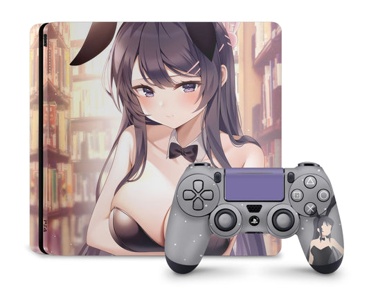 Anime Town Creations PS4 Mai Sakurajima Library PS4 Skins - Anime Rascal Does Not Dream of Bunny Girl Senpai PS4 Skin