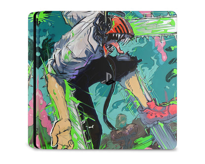 Anime Town Creations PS4 Chainsaw Man Neon Denji PS4 Skins - Anime Chainsaw Man PS4 Skin