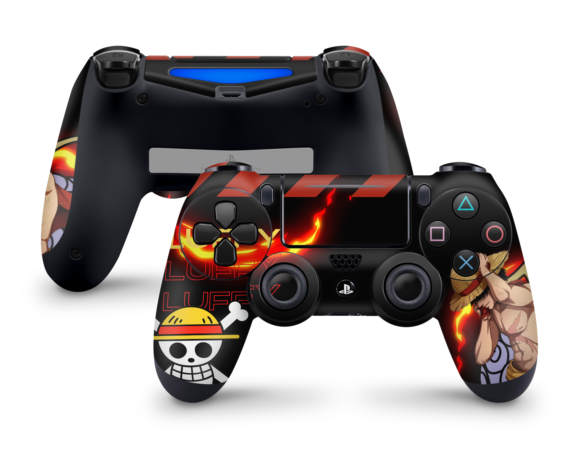 Anime Town Creations PS4 One Piece Luffy Flames PS4 Skins - Anime One Piece PS4 Skin