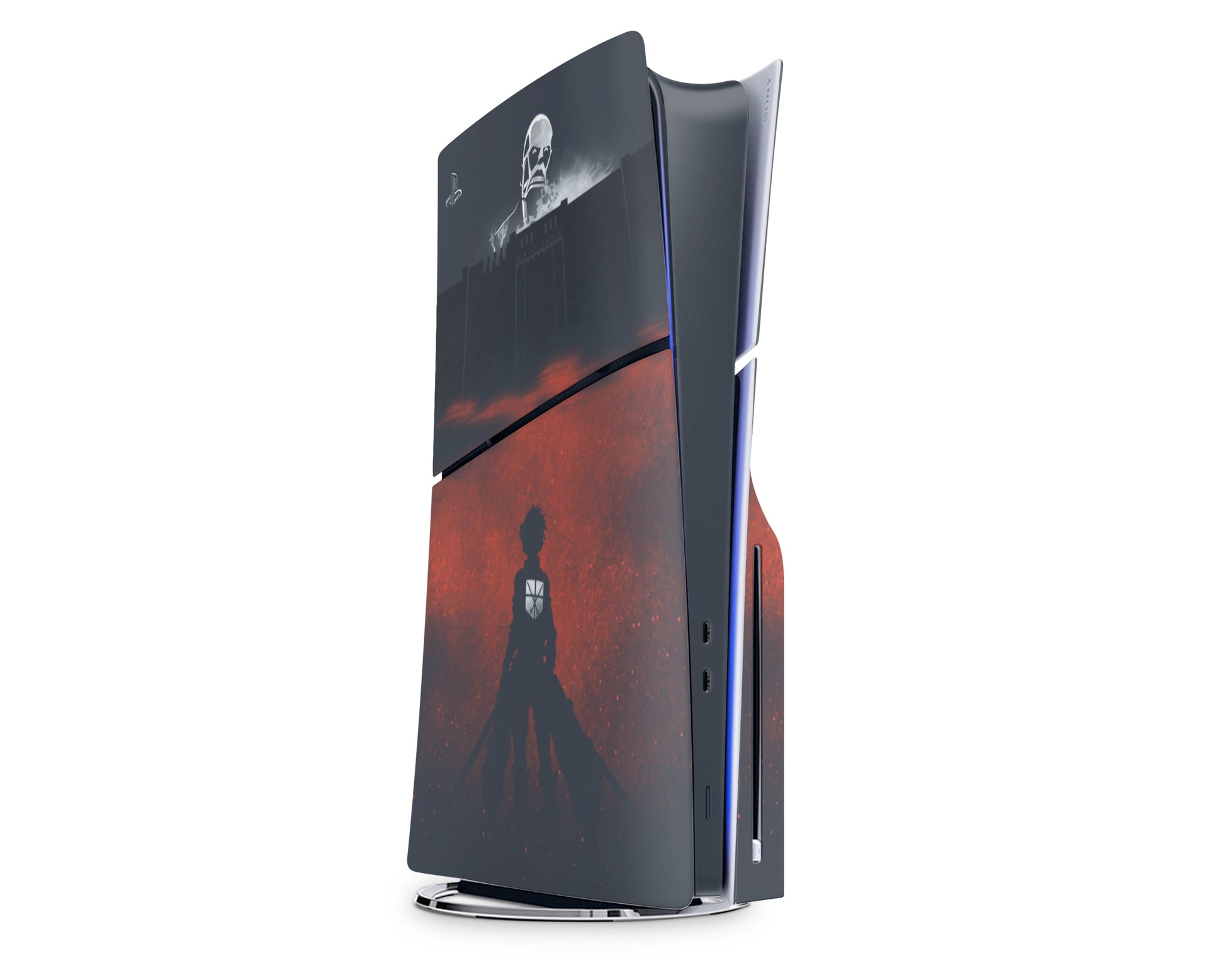 Anime Town Creations PS5 Slim Attack On Titan Wall PS5 Slim Skins - Anime Attack on Titan PS5 Slim Skin