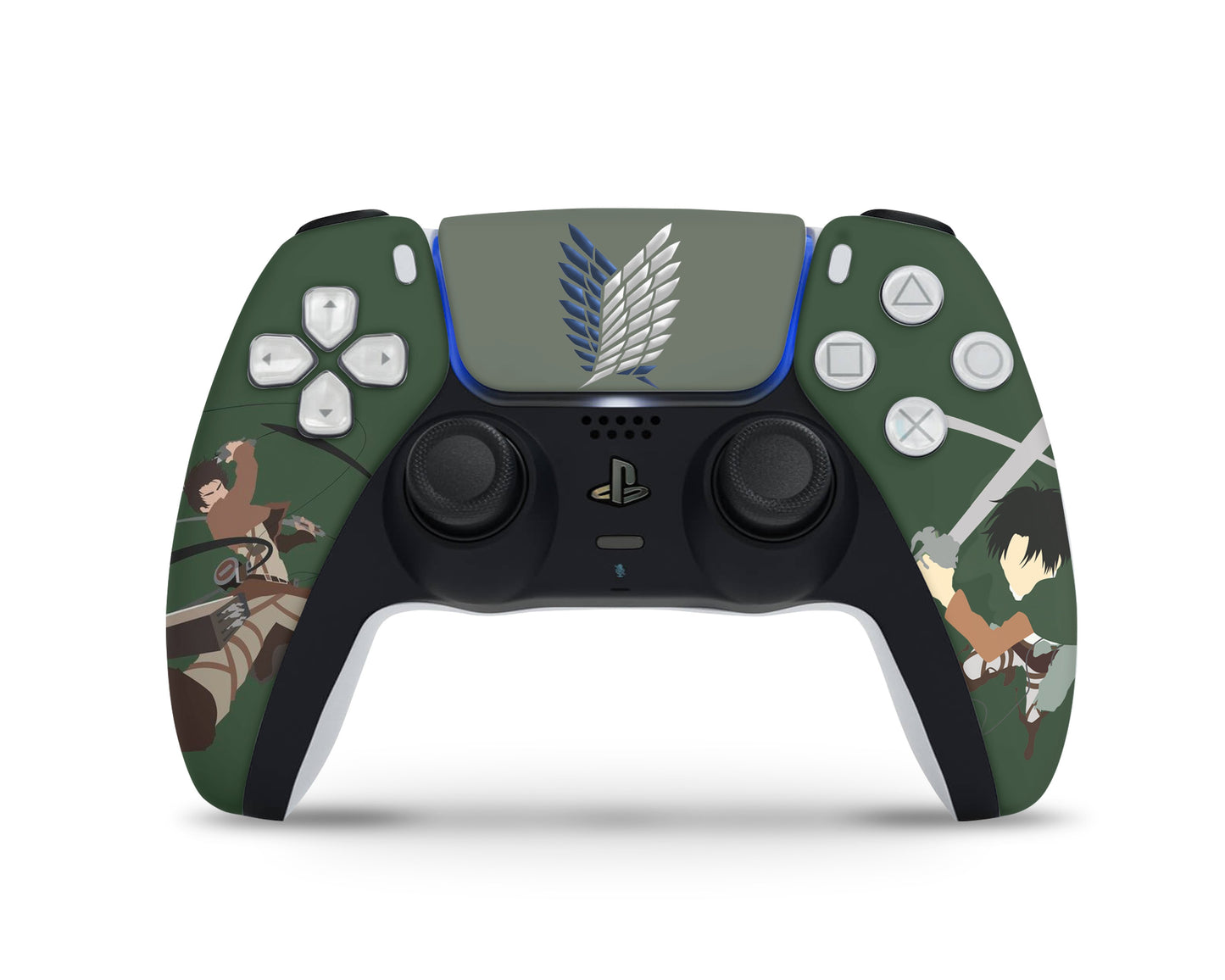 Anime Town Creations PS5 Controller Attack On Titan Survey Corps Green MinimalisticSkins - Anime Attack on Titan Skin