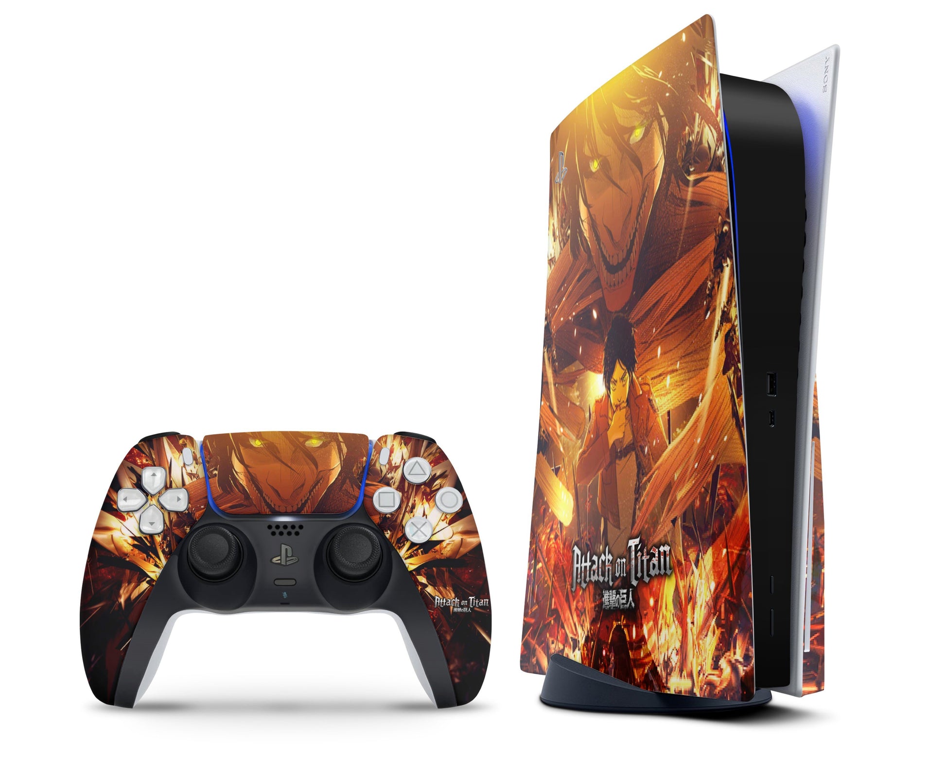 PlayStation PS5 Attack On Titan Eren Yeager PS5 Skins - Anime Attack on Titan Skin