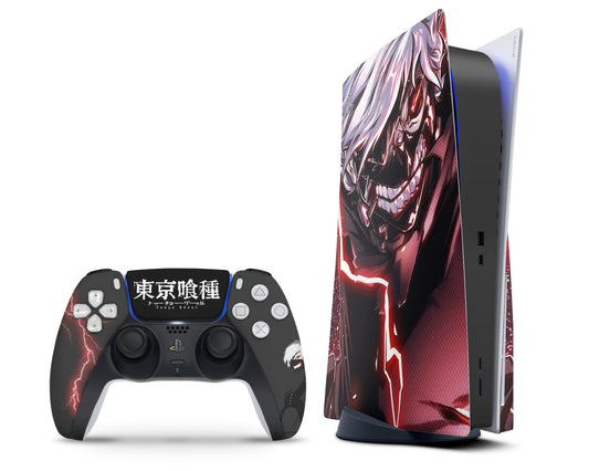 PlayStation PS5 Tokyo Ghoul Ken Kaneki Lightning PS5 Skins - Anime Tokyo Ghoul Skin