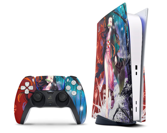 PlayStation PS5 Demon Slayer Nezuko PS5 Skins - Anime Demon Slayer Skin