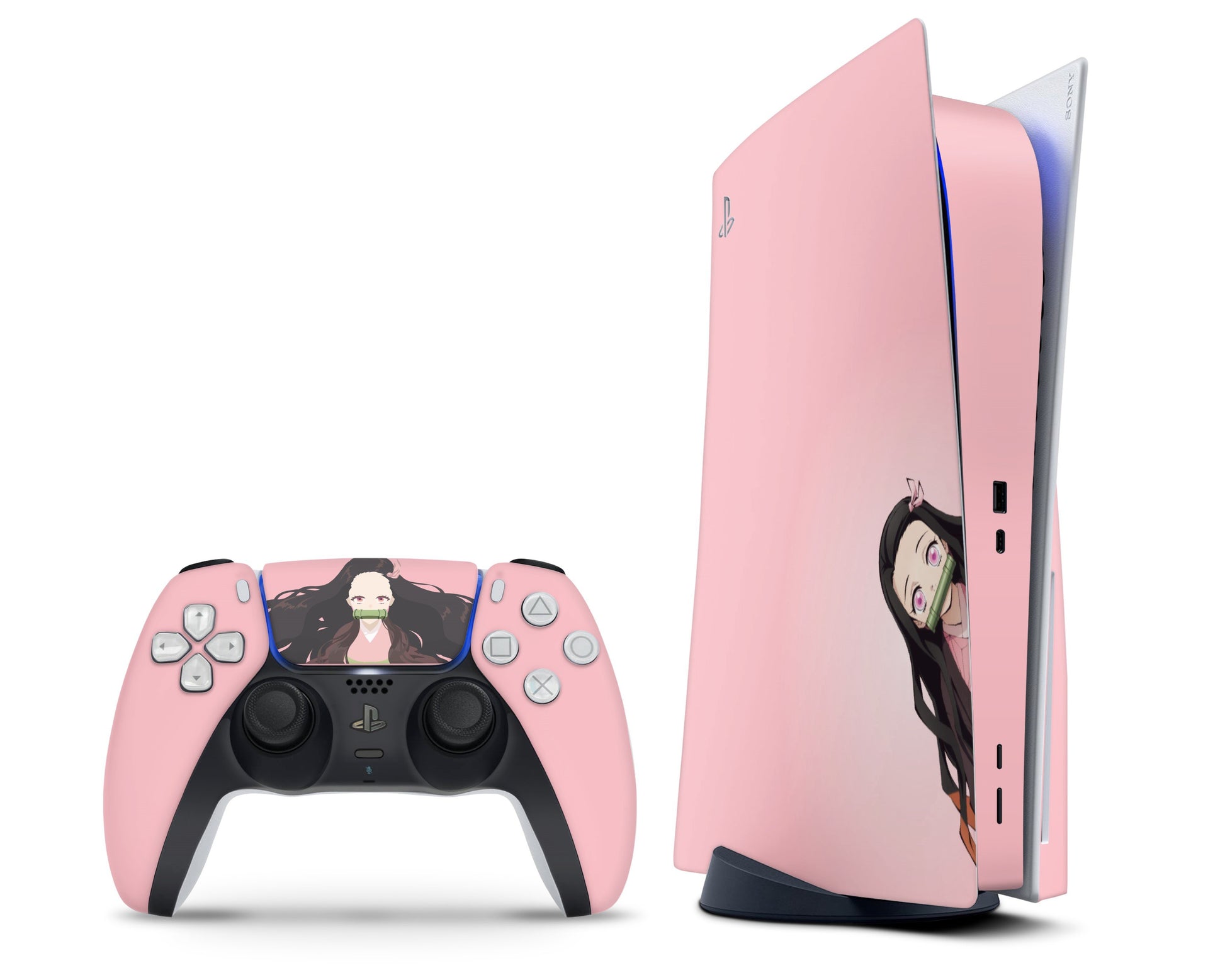 PlayStation PS5 Demon Slayer Nezuko Cute Pink PS5 Skins - Anime Demon Slayer Skin