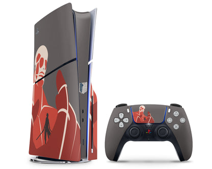 Anime Town Creations PS5 Slim Attack On Titan Colossal Titan PS5 Slim Skins - Anime Attack on Titan PS5 Slim Skin