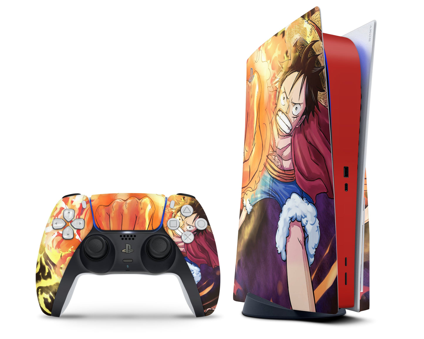 Anime Town Creations PS5 One Piece Luffy Punch PS5 Skins - Anime One Piece PS5 Skin