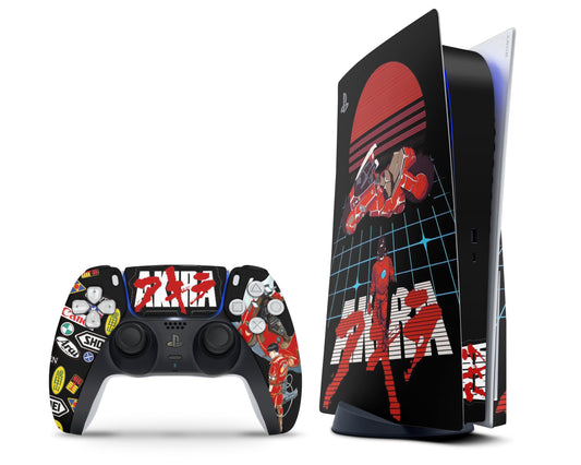 Anime Town Creations PS5 Akira Retro Synthwave Biker PS5 Skins - Anime Akira PS5 Skin